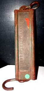 lot 286 image: ANTIQUE Hanson Viking Scale, Hanging Scale, Vintage 100 Pound Scale