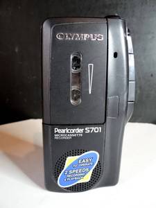 lot 363 image: Olympus Pearlcorder S701 MicroCassette Voice Recorder Dictaphone Dictation BLACK $$$