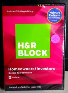 lot 425 image: H&R BLOCK HOMEOWNERSINVESTORS DELUXE TAX SOFTWARE - SEALED
