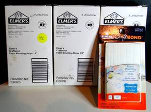 lot 430 image: ELMERS CRAFTBOND FOAM MOUNTING STRIPS 18 - 3 BOXS (9 PKG TOTAL)