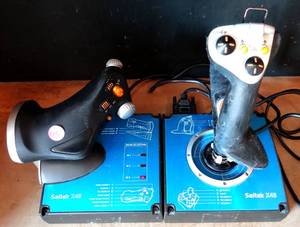 lot 455 image: SAITEK X45 Joystick & Throttle Digital Flight Controllers PCUSB