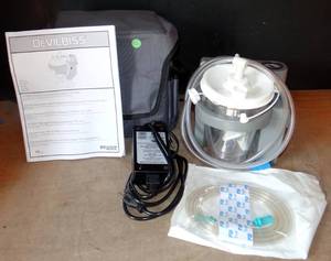 lot 456 image: BIG $ MEDICAL - DeVilbiss VacuAide 7305 Portable Suction Machine with 800ml Disposable Bottle & Accessories