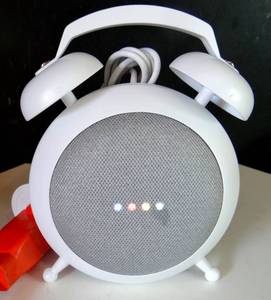 lot 542 image: Google Home Mini Retro Alarm Clock - TESTEDWORKS