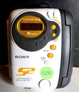 lot 534 image: VINTAGE Sony S2 Sports Walkman Stereo Cassette AMFM WM-FS555