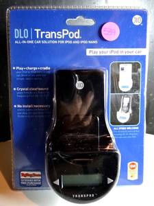 lot 539 image: DLO- TransPod Vechicle Ipod Cradle FM Transmitter Charger  - NIP