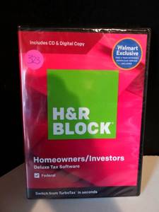 lot 323 image: H&R BLOCK HOMEOWNERSINVESTORS DELUXE TAX SOFTWARE - SEALED