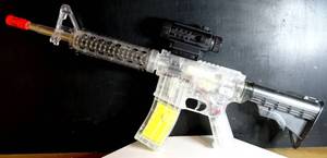 lot 352 image: Made in China M16 Rifle Bb Gun wScope - CLEAR BODY