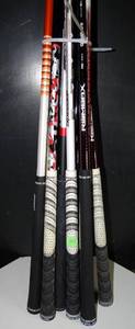 lot 354 image: LARGE SELECTION OF GOLF CLUB STICKS WITH GRIPS - ASSORTED FIBERGLASSCARBON BRANDS