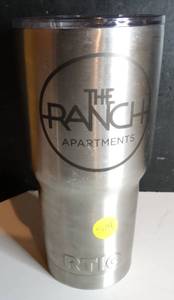 lot 574 image: LARGE RTIC INSULATED STAINLESS TUMBLER WITH LID