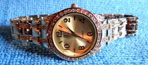 lot 576 image: NY&C WOMENS WATCH WITH GEMSTONES - 13618 130 STAINLESS BAND AND BACK