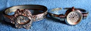 lot 577 image: PAIR OF LOVELY SPING LOADED BRACELET WATCHES AS SHOWN