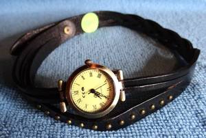 lot 585 image: Luxury CCQ Woman Watches Vintage Leather Band Bracelet Watch