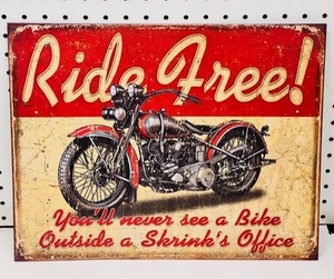 lot 34 image: Vintage Metal Ride Free Sign