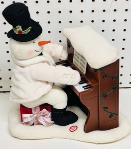 lot 97 image: 2005 Hallmark Jingle Pal Piano Playing Snowman Animated Lighted Musical Display