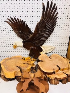 lot 114 image: Unfinished Woodworking Projects &amp Wood Blanks for Clocks, Plaques, Etc.