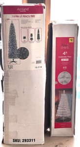 lot 145 image: Ashland Christmas 7ft Pre-Lit Pencil Tree &amp Holiday Style 4ft Colorado Pine W125 Tips