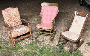 lot 166 image: Three Antique &amp Vintage Rocking Chairs