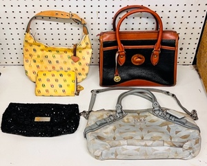 lot 168 image: Four Top-End Purses - Coach, Dooney Burke, &amp Victorias Secret