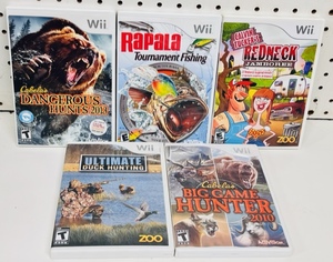 lot 192 image: Five Wii Hunting &amp Fishing Games