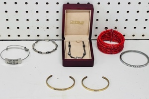 lot 201 image: Chambers Fine Jewelry Necklace WSix Bracelets - Two Rustic Cuffs
