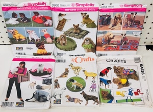 lot 203 image: Six (6) Simplicity Patterns For Projects for Your Dog - Including Clothes &amp Bedding