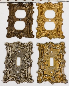 lot 225 image: Vintage Ornate 1960s Light Switch &amp Plug Covers
