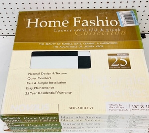 lot 237 image: Five Boxes of 10 Count 18 x 18 Home Fashion Black &amp White Naturale Series Luxury Vinyl Tiles - One Box Covers 22.5 Square Feet