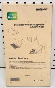lot 238 image: Nulaxy KM12 Rechargable Bluetooth Cellphone Keyboard WLeather Cover &amp Stand