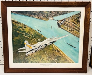 lot 255 image: 1978 J. B. Deneen WW2 Series 1 of Martin B-26 Marauders Attacking a Bridge at the Rhine in the Spring of 1945
