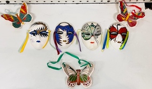 lot 261 image: Small Decorative Madks &amp Butterflies&nbsp