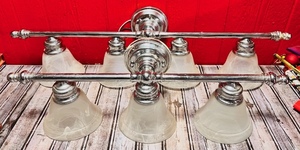 lot 286 image: Two (2) Sets Of Beautiful Light Bars &amp Globes - Great for Bathrooms&nbsp