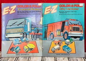 lot 314 image: 1983 Lot of 2 E-Z Color & Fold By Marc Arceneaux - City Vehicles and Trucks & Trailers
