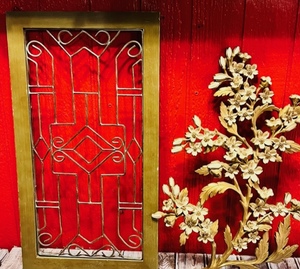 lot 387 image: Framed Designer Metal Work & Dart Wall Art