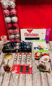 lot 389 image: Christmas Lights, Ornaments, Along With Other Christmas Themed Items
