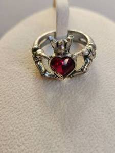 lot 28 image: Claddagh by Night Ring by Alchemy Gothic - made in England