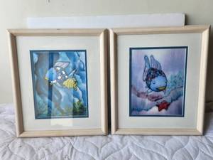 lot 50 image: Rainbow Fish by Marcus Pfister - framed and matted prints