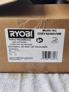 lot 95 image: Ryobi 40V gen v jet fan blower - factory reconditioned - no battery or charger