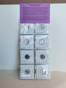 lot 10 image: 8 Brilliant uncirculated Roosevelt Dimes -