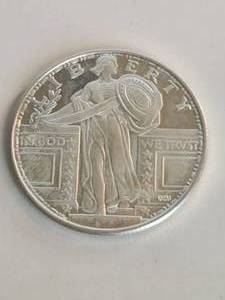 lot 55 image: 14 troy ounce .999 silver Liberty coin