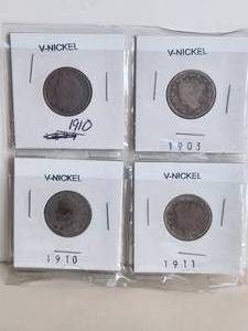 lot 76 image: Selection of Liberty Head V-nickels