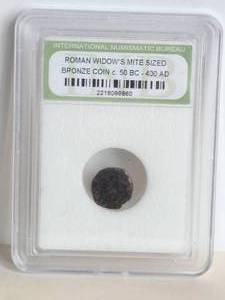 lot 80 image: Roman widow mite sized bronze coin