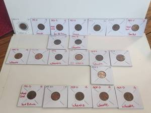 lot 128 image: Generous selection of wheat pennies