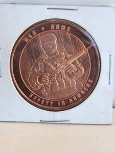 lot 169 image: Men Arms 1oz. .999 fine copper coin