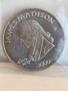 lot 167 image: 2000 James Madison $5 coin