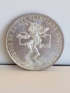 lot 162 image: 1968 Olympic games silver coin from Mexico