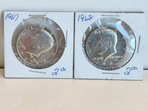 lot 147 image: 1967 & 1968 Kennedy half dollars
