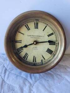 lot 176 image: Vintage Timeworks Clock - Brass ships clock -