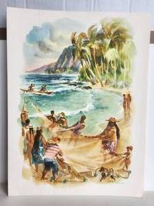 lot 202 image: Vintage Hawaii Art - 1961 menu from the S.S. Matsonia