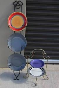 lot 97 image: Two types Plate Display racks and plates as shown