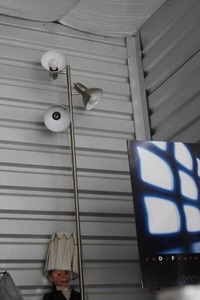 lot 52 image: Charlie Presents  Floor lamp with 3 adjustable lights -- CHARLIE NOT INCLUDED